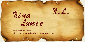 Nina Lunić vizit kartica